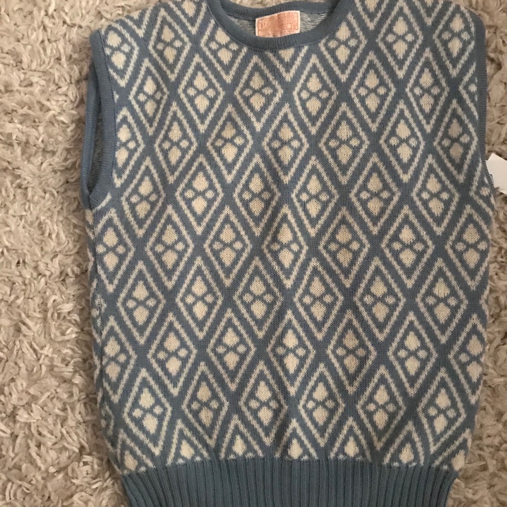 Baby Blue Pendleton Virgin Wool Vest